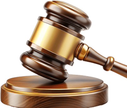 Wooden gavel on sound block
